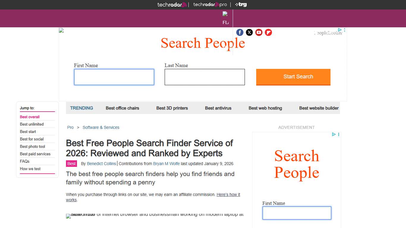 Best free people search finder service of 2026: reviewed and ranked by experts TechRadar